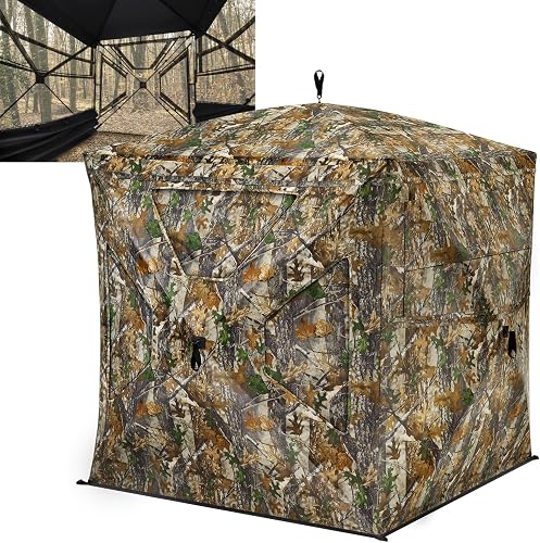 TIDEWE Hunting Blind 270°Full See Through with Windproof Curtain, Sile — Real-world performance testing in action